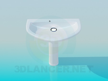 modèle 3D Bassin de lavage plat - preview