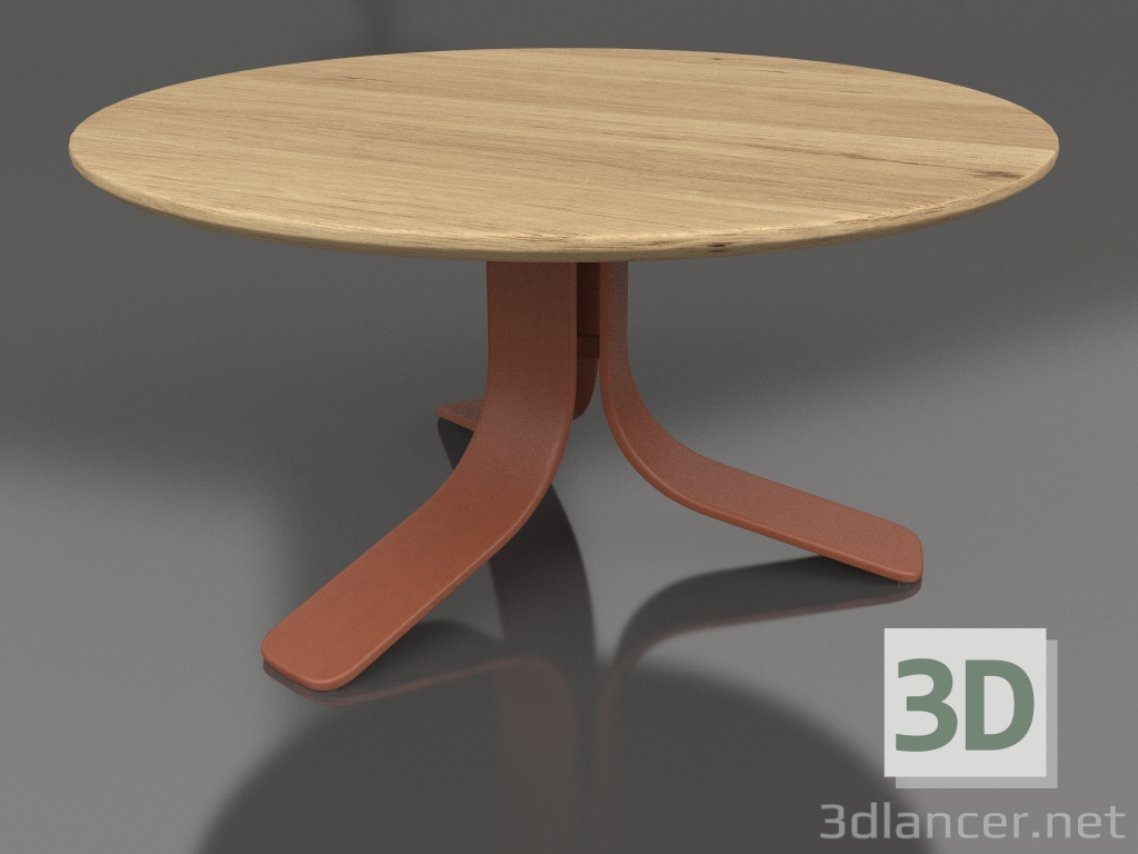 modello 3D Tavolino Ø80 (Terracotta, Legno Iroko) - anteprima
