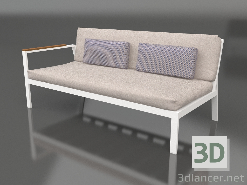 modello 3D Modulo divano, sezione 1 sinistra (Bianco) - anteprima