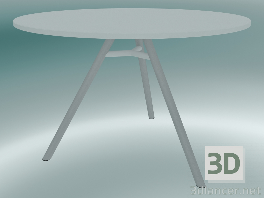 modello 3D Tavolo MART (9834-01 (⌀ 110 cm), H 73 cm, HPL bianco, estruso di alluminio, verniciato a polvere bia - anteprima