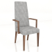 3D Modell Stuhl mit hoher Rückenlehne und Armlehnen Classic Chair - Vorschau
