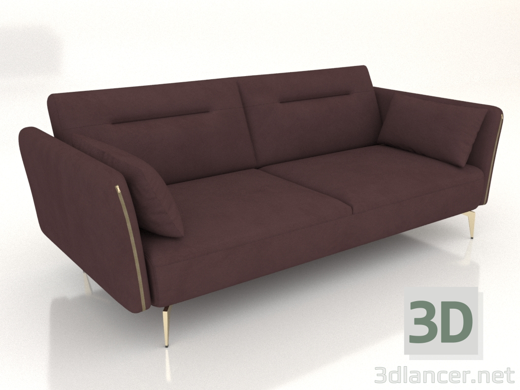 modello 3D Divano letto Liverpool (bordeaux-oro) - anteprima