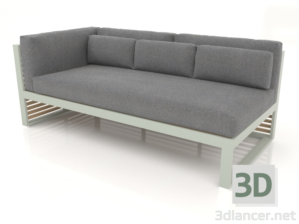 modèle 3D Canapé modulable, section 1 gauche (Gris ciment) - preview