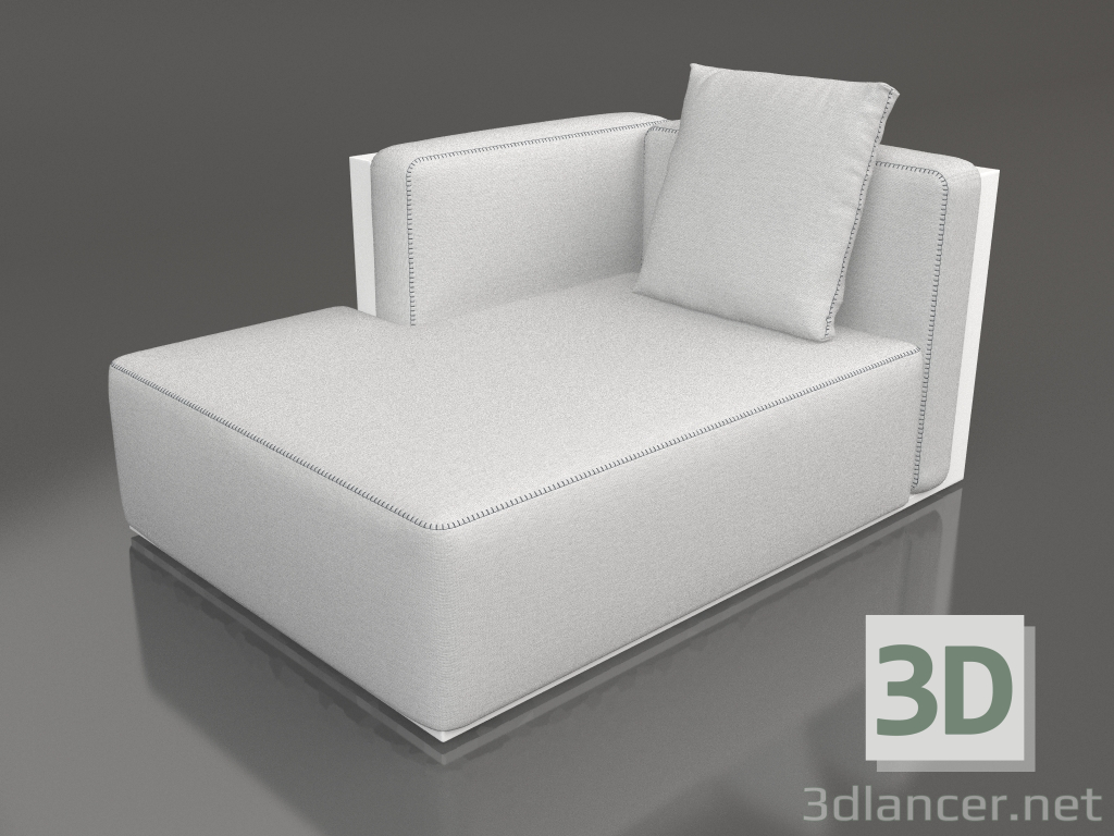 modello 3D Modulo divano, sezione 2 sinistra (Bianco) - anteprima