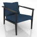 3d model Sillón de 640 mm (negro RAL 9005) - vista previa