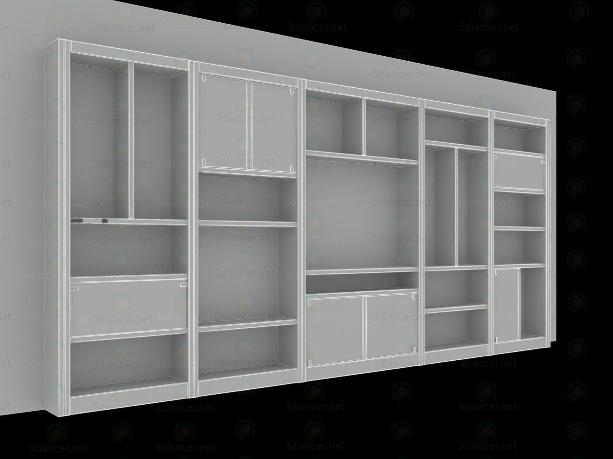 3d model Bookcase for living room - preview 3d model Bookcase for living room - preview