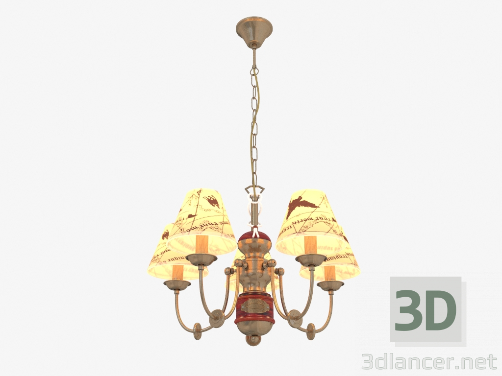 modello 3D Lampadario CRUISE (ARM625-05-R) - anteprima