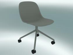Chair swivel Fiber on 4 wheels (Gray)