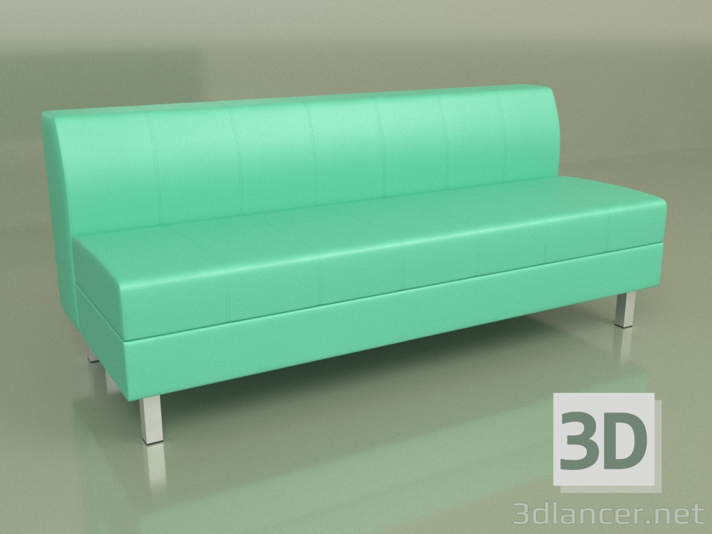 modello 3D Sezione Flagship 3 posti (pelle verde) - anteprima