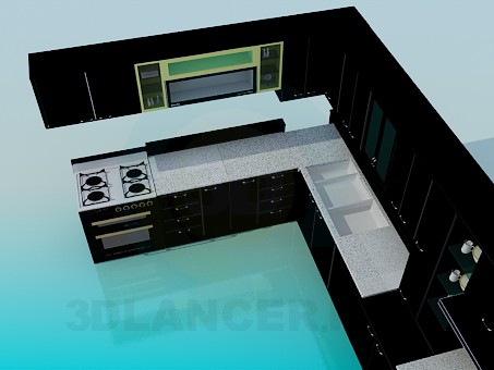 3d model Big kitchen - preview 3d model Big kitchen - preview
