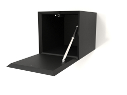 Mensola pensile ST 06 (porta aperta) (250x315x250, legno nero)