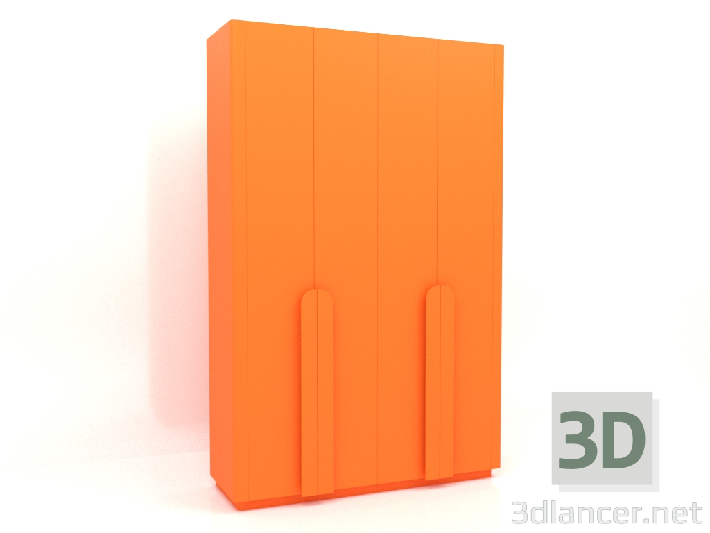 3d model Wardrobe MW 04 paint (option 1, 1830x650x2850, luminous bright orange) - preview