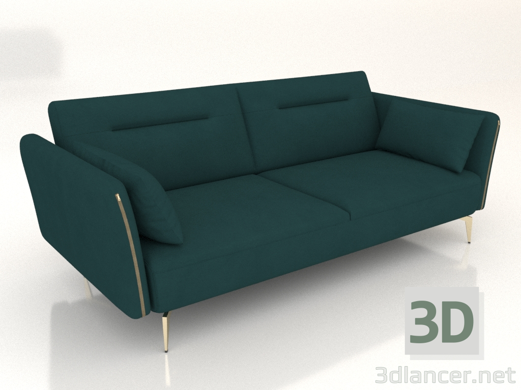 modello 3D Divano letto Liverpool (Turchese scuro - Oro) - anteprima
