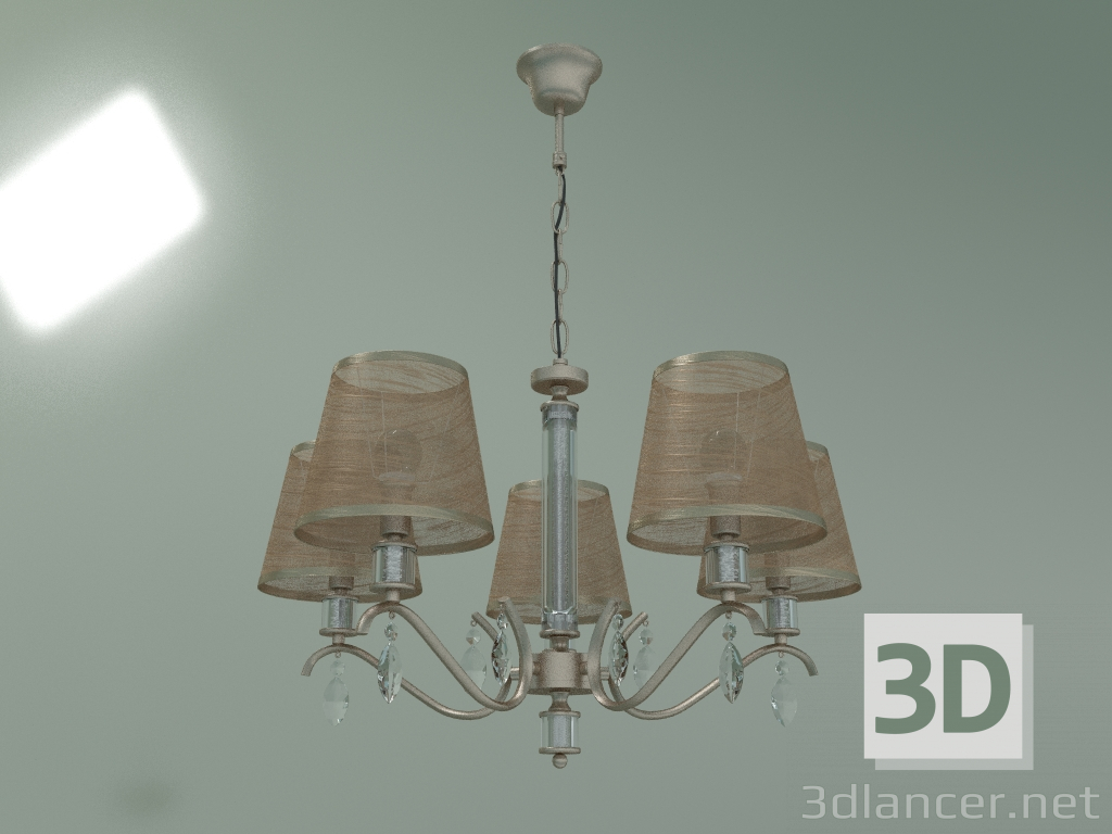 modello 3D Lampadario a sospensione Alcamo 60103-5 (oro perla) - anteprima