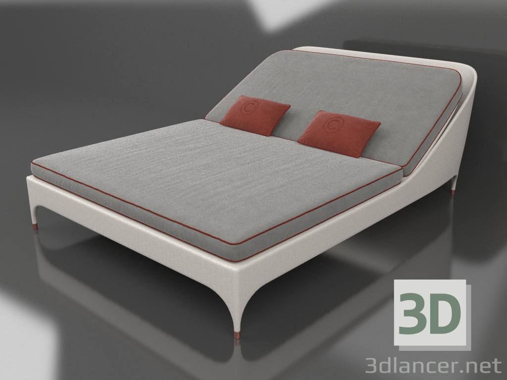 3d model 2-seater deckchair without sun visor (OD1002) - preview