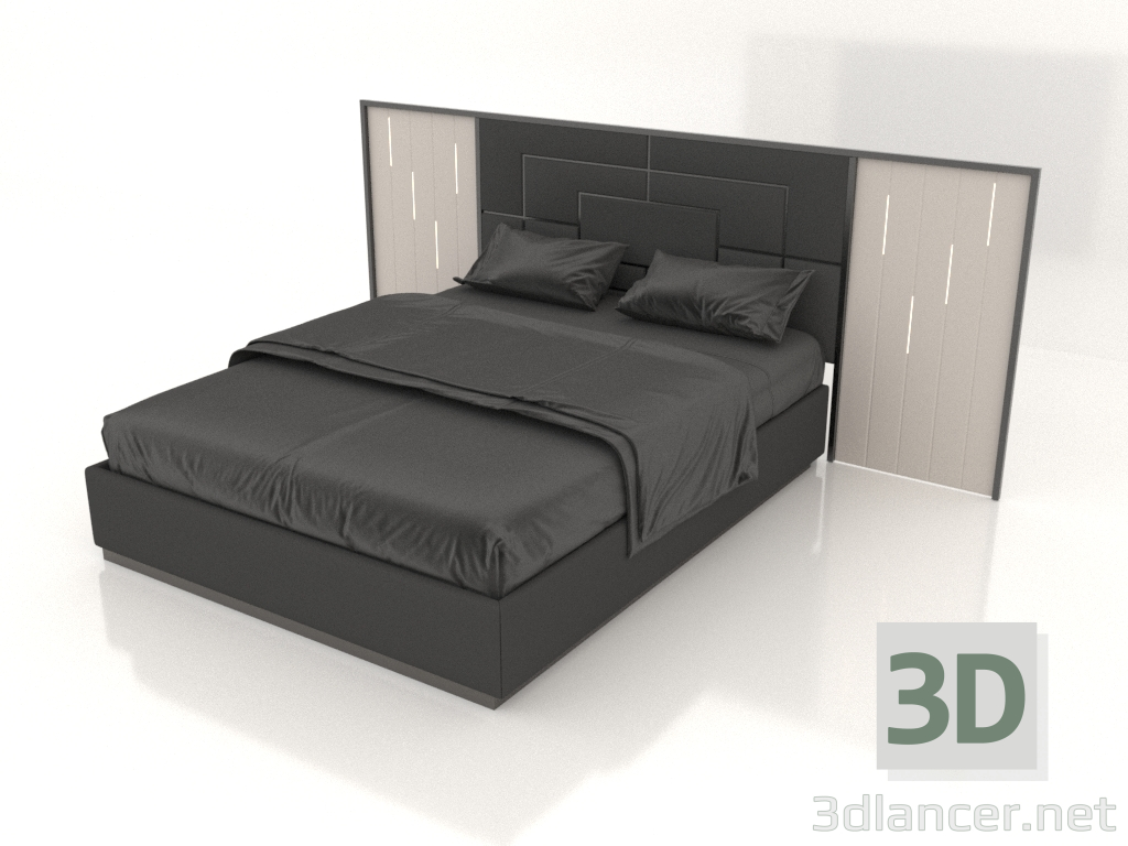 3d model Double bed (Estella) - preview