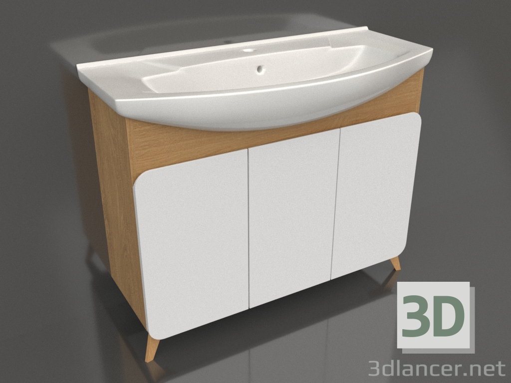 3d model Floor cabinet 105 cm (BAS0110DZ) - preview