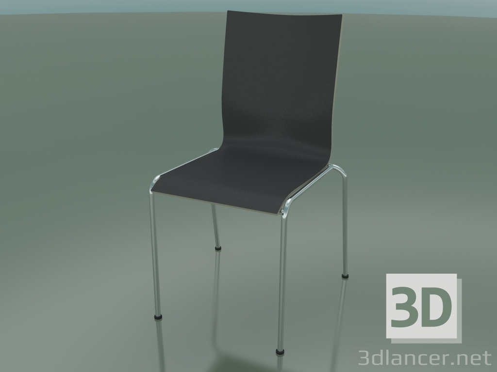 modèle 3D Chaise à dossier haut avec 4 pieds sans rembourrage (104) - preview