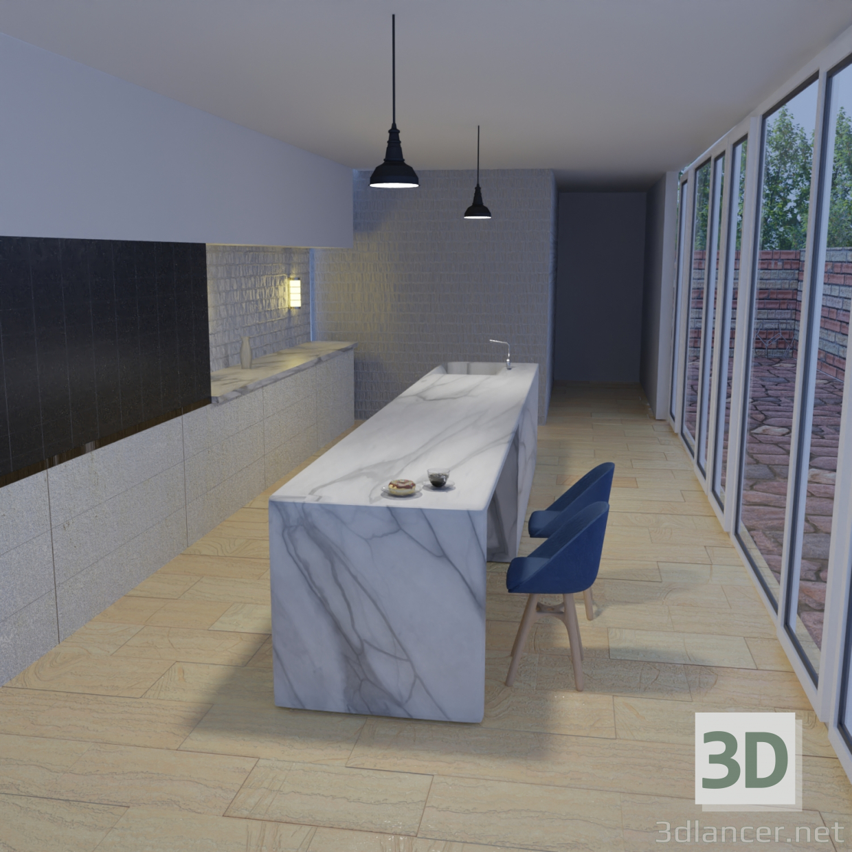 3d Кухонна кімната модель купити - зображення