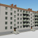 modello 3D di Brezhnevka di cinque piani con un appartamento degli anni '70 comprare - rendering