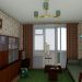 Brezhnevka de cinco pisos con un apartamento de los años 70 3D modelo Compro - render