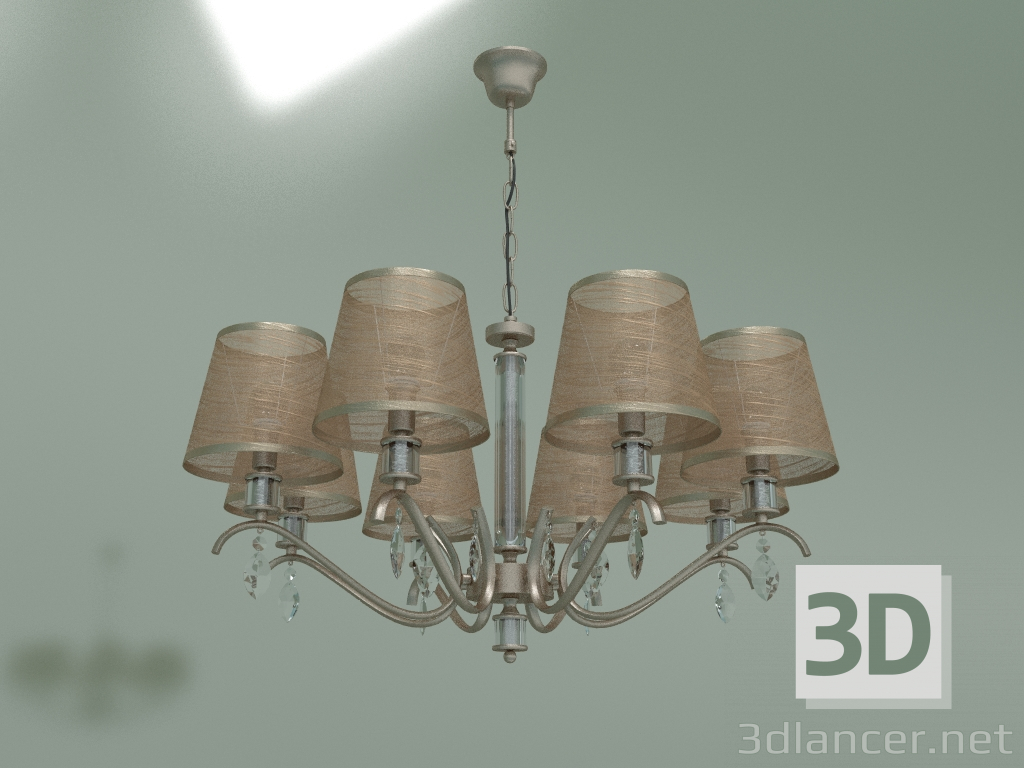 modello 3D Lampadario a sospensione Alcamo 60103-8 (oro perla) - anteprima