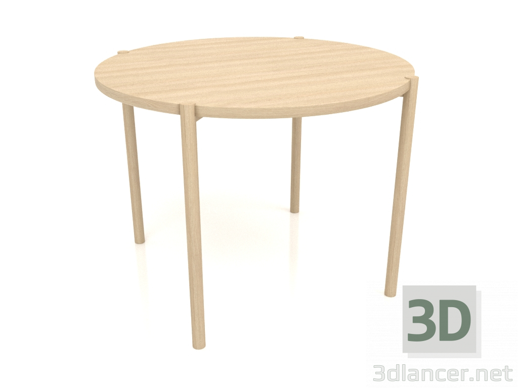 3D Modell Esstisch DT 08 (gerades Ende) (D=1000x754, Holz weiß) - Vorschau