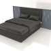 3D Modell Doppelbett (Azurblau) - Vorschau