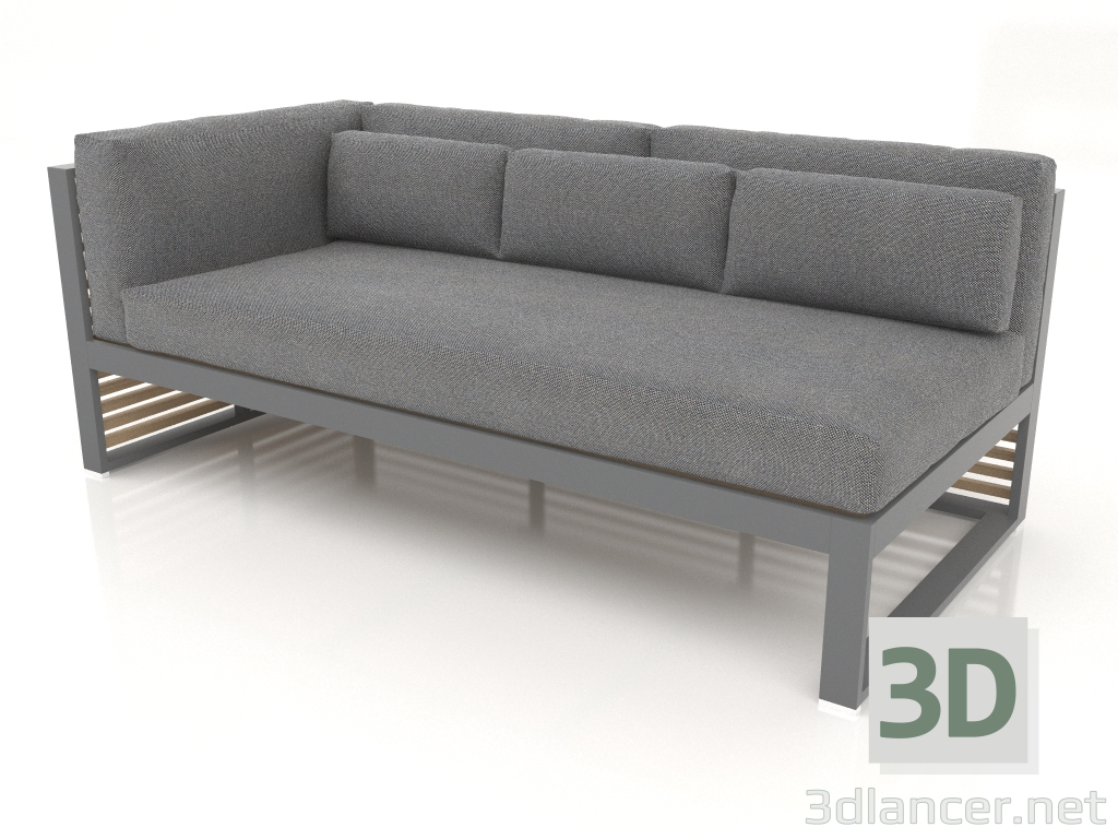 3d model Modular sofa, section 1 left (Anthracite) - preview