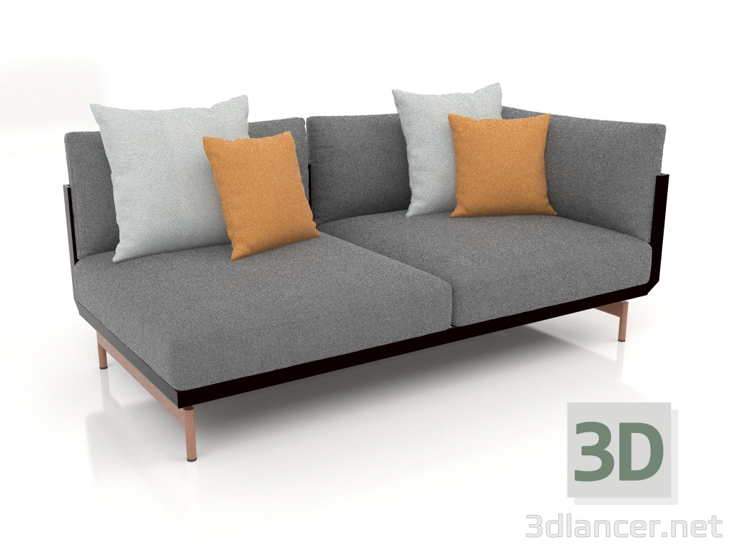 modello 3D Modulo divano, sezione 1 destra (Nero) - anteprima