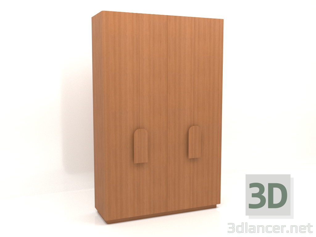 3D Modell Kleiderschrank MW 04 Holz (Option 2, 1830x650x2850, Holz rot) - Vorschau
