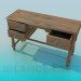 3D Modell Hölzernen Schreibtisch mit Schubladen - Vorschau