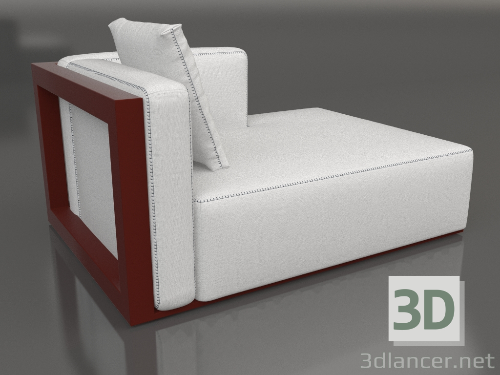 modello 3D Modulo divano, sezione 2 destra (Rosso vino) - anteprima