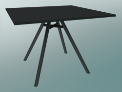 Tavolo MART (9843-01 (100x100cm), H 73cm, HPL nero, estruso di alluminio, verniciato a polvere nero)
