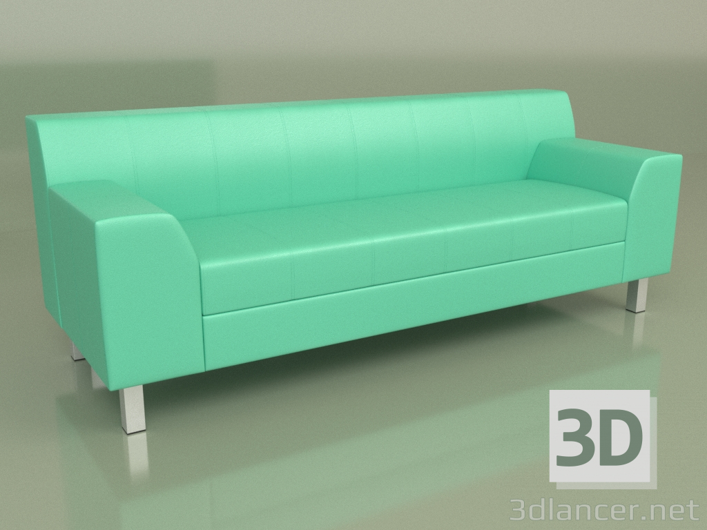 modèle 3D Canapé Flagship 3 places (Cuir vert) - preview