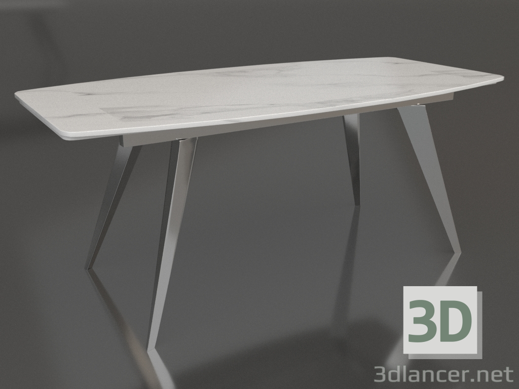 3D modeli Katlanır masa Ramses 180-250 (beyaz mermer-krom) - önizleme