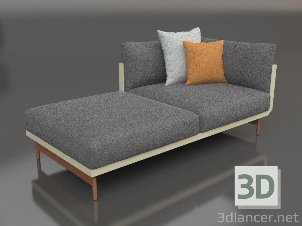 modèle 3D Module canapé, section 2 à gauche (Or) - preview