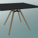 modèle 3D Table MART (9843-01 (100x100cm), H 73cm, noir HPL, aluminium, plaqué frêne naturel) - preview