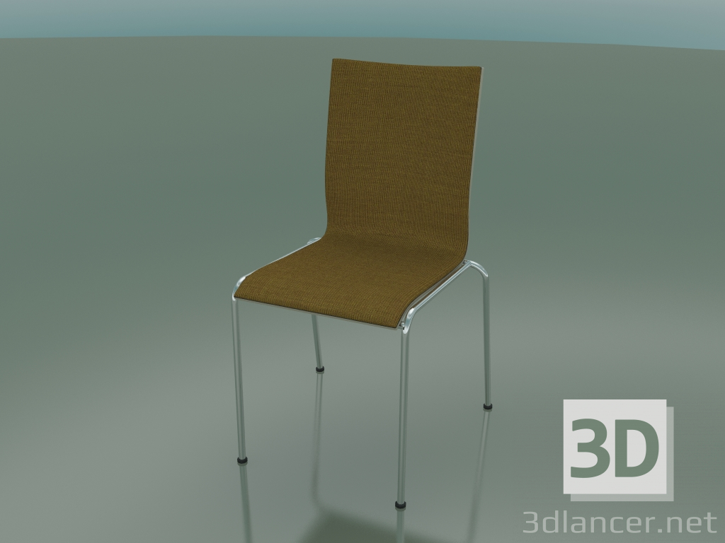 modello 3D Sedia a 4 gambe con schienale alto con rivestimento in tessuto (104) - anteprima
