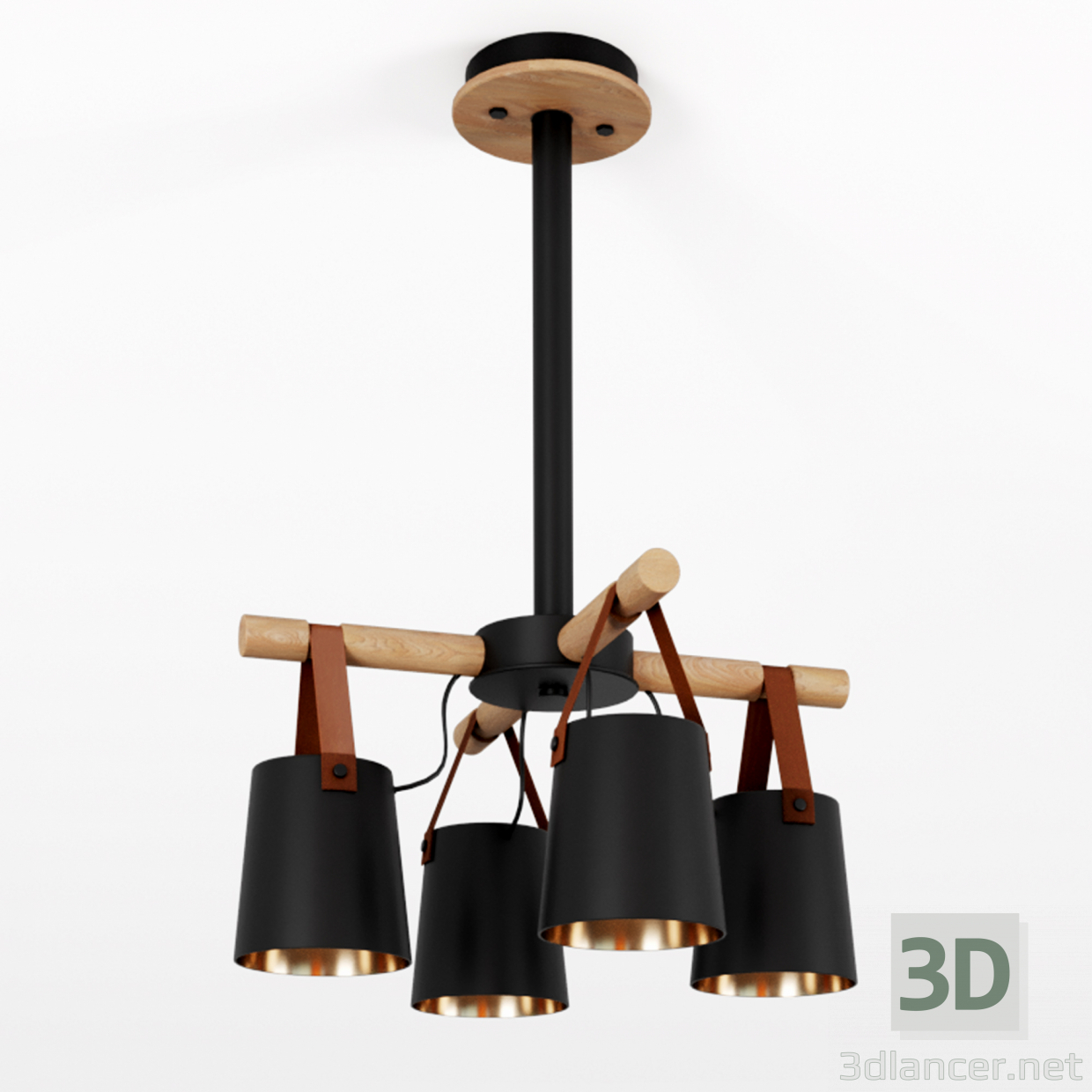 modello 3D di Lampadario moderno a sospensione a caduta nordica 4 comprare - rendering