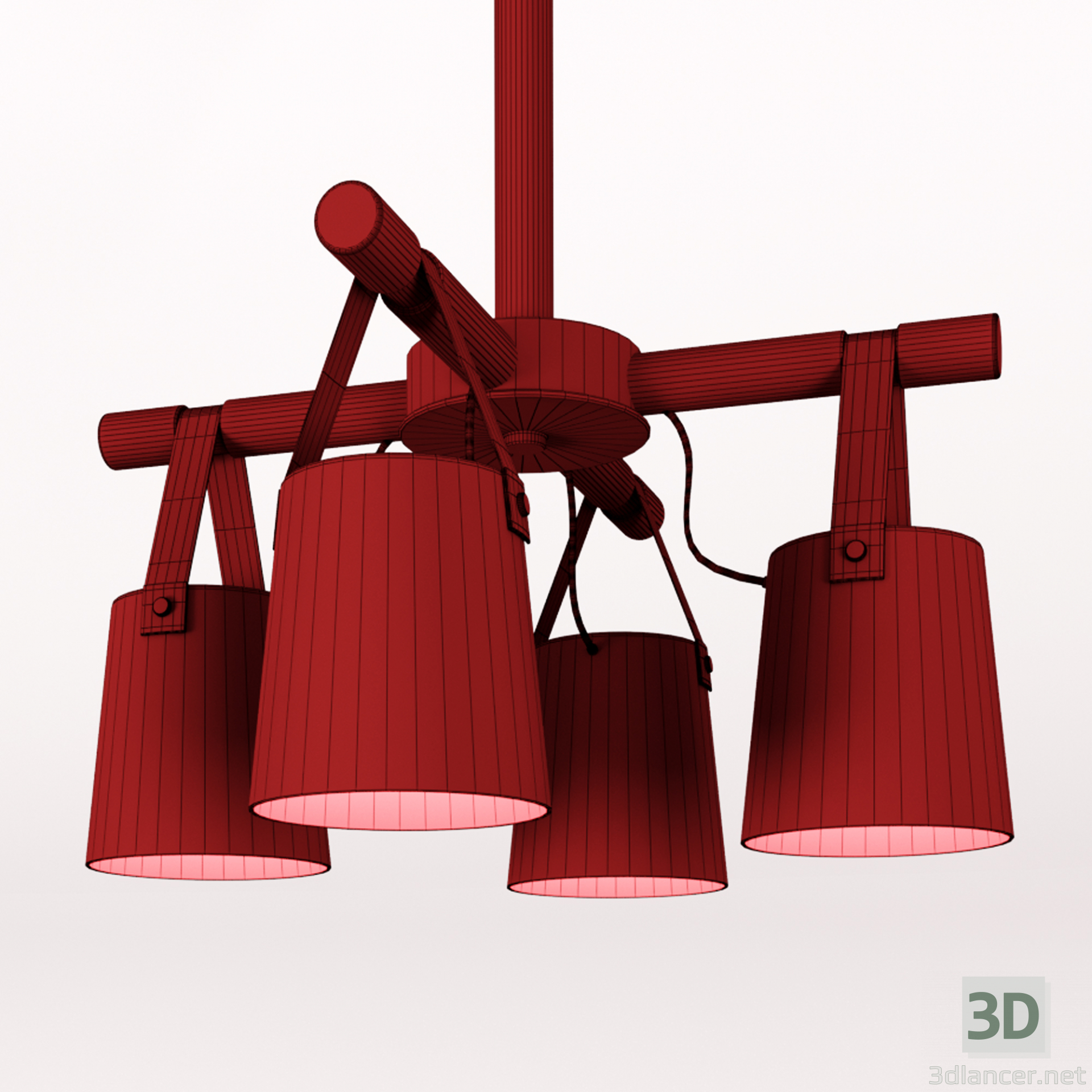 modello 3D di Lampadario moderno a sospensione a caduta nordica 4 comprare - rendering