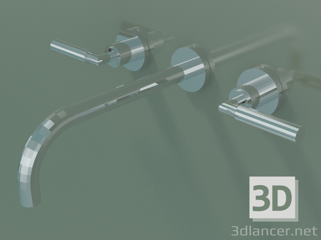 modello 3D Miscelatore lavabo a parete senza scarico (36717882-000010) - anteprima