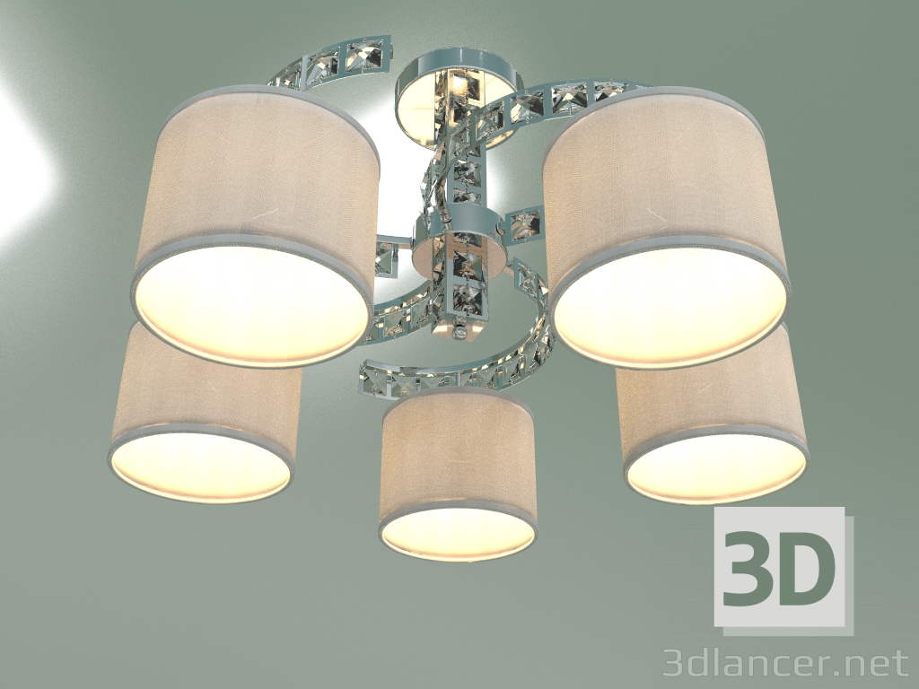 modello 3D Lampadario a soffitto Salina 60104-5 (cromo) - anteprima