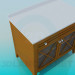 Modelo 3d Mesa de cabeceira com portas transparentes - preview