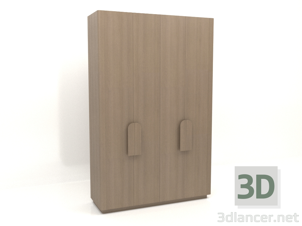 3d model Wardrobe MW 04 wood (option 2, 1830x650x2850, wood grey) - preview
