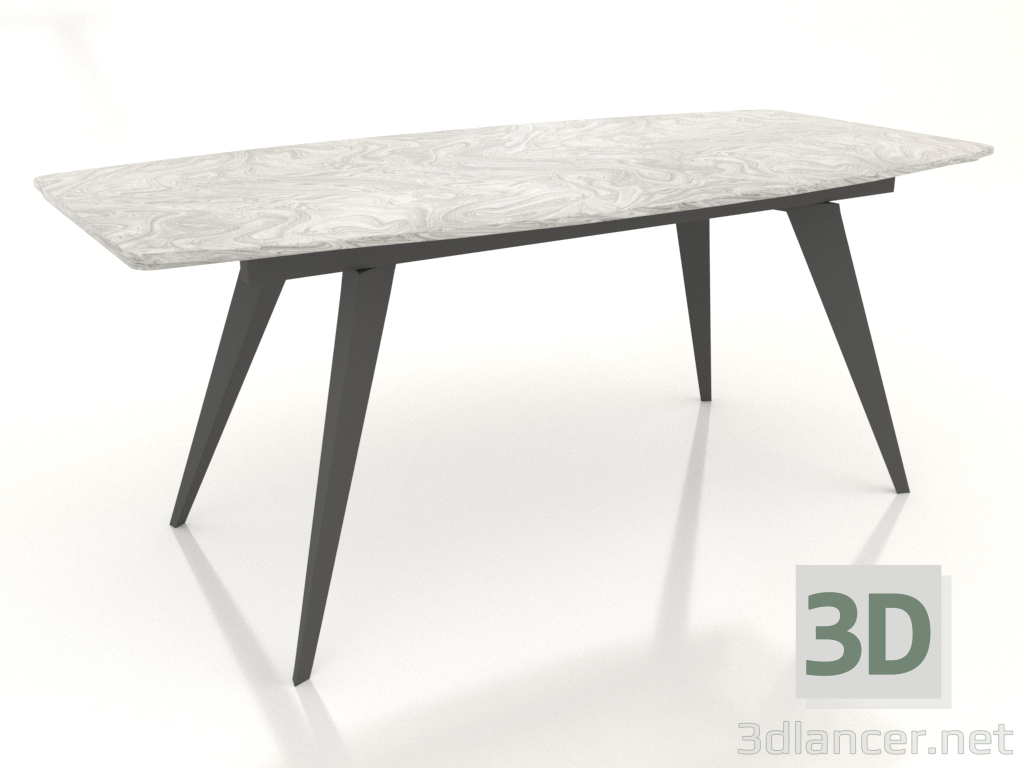 modèle 3D Table pliante Ramses 180-250 (marbre gris-noir) - preview