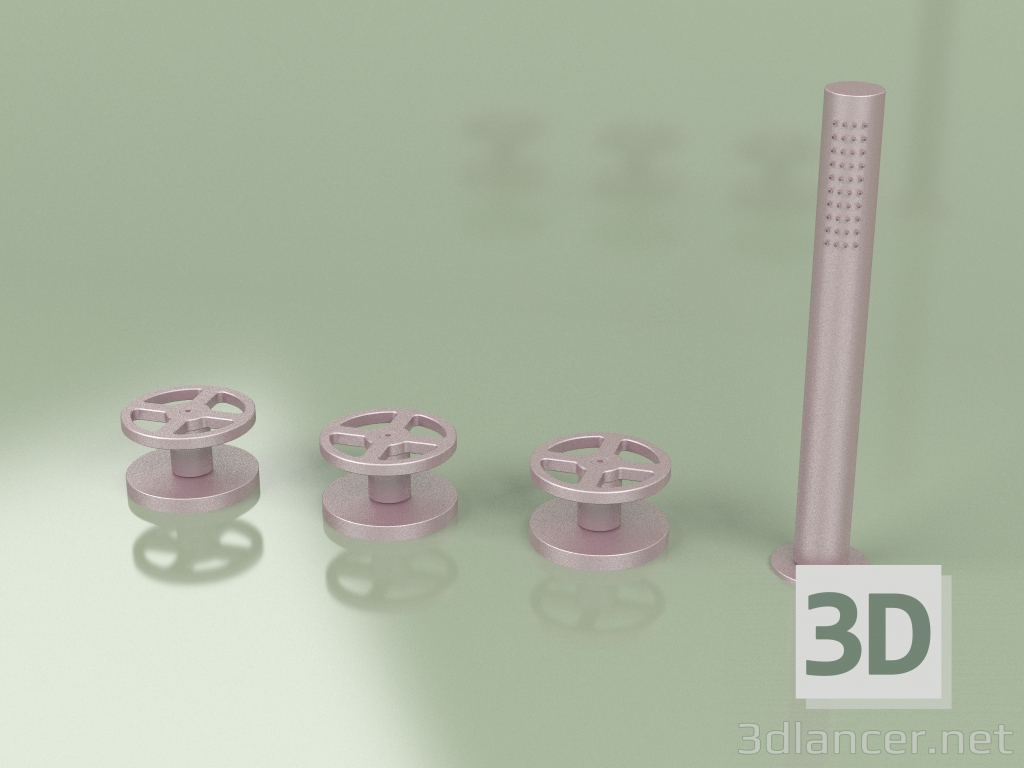 modello 3D Miscelatore idroprogressivo con set doccetta (20 99, OR) - anteprima
