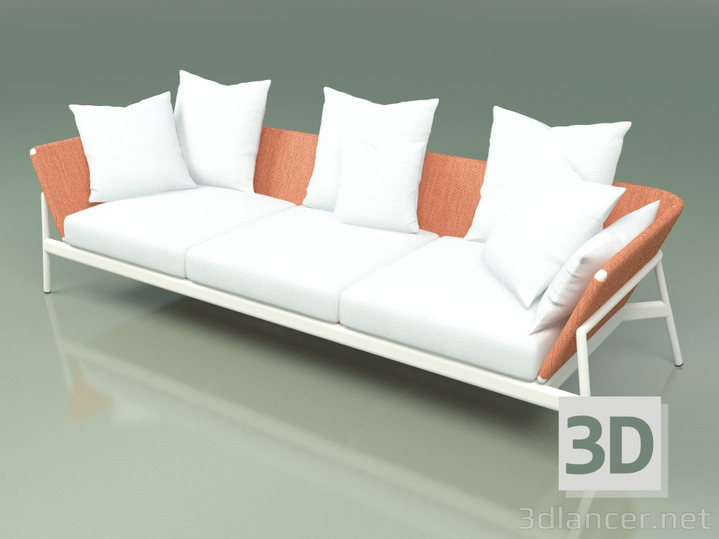 3D Modell Sofa 003 (Metallmilch, Batyline Orange) - Vorschau