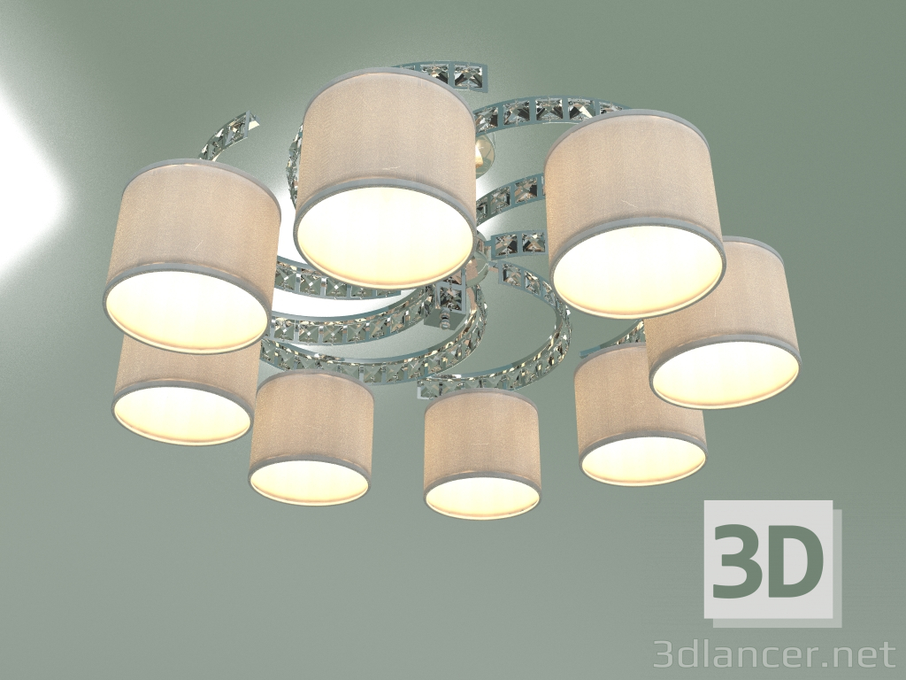 modello 3D Lampadario a soffitto Salina 60104-8 (cromo) - anteprima