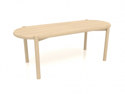 Mesa de centro JT 053 (extremo redondeado) (1215x466x454, madera blanca)